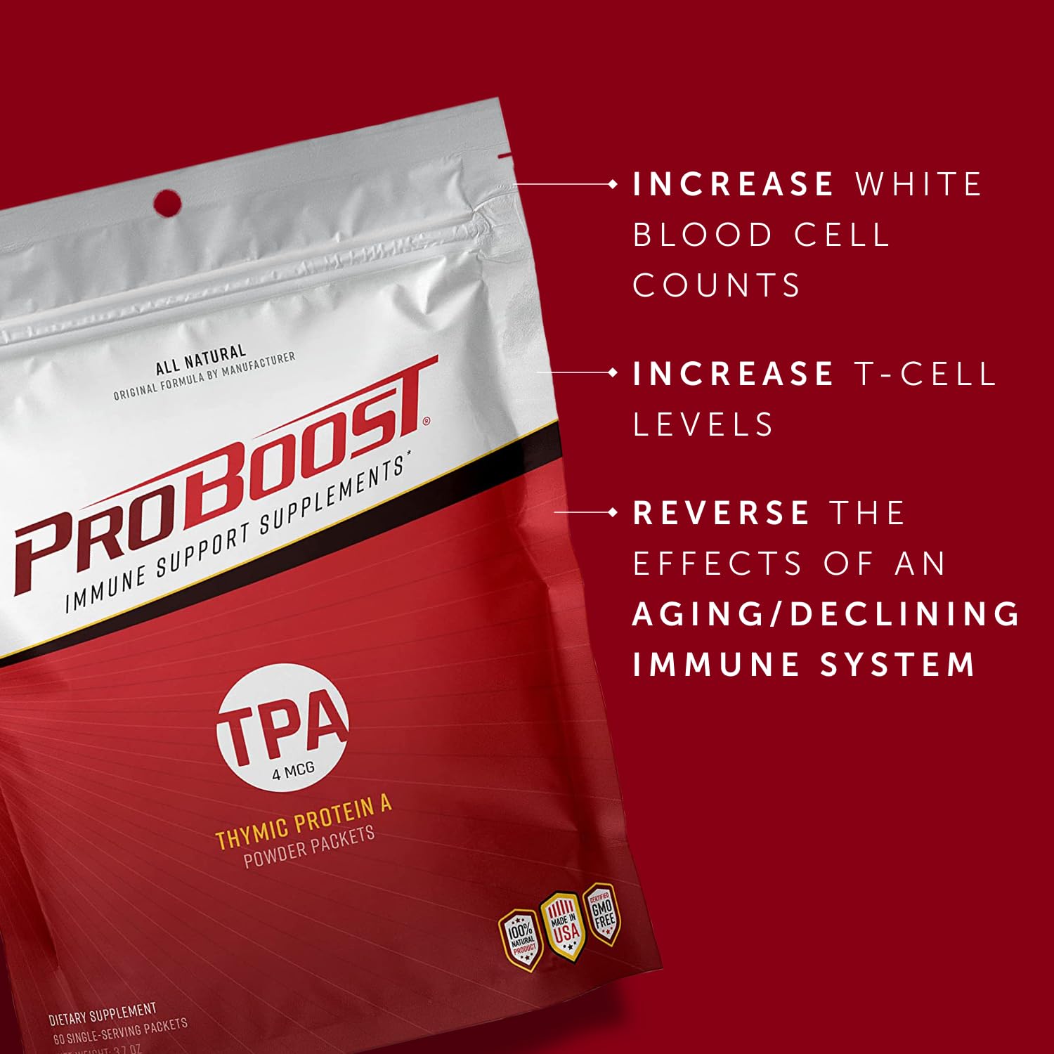 ProBoost sublingual packet dissolves quickly for rapid absorption during daily routine.