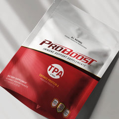 ProBoost Thymic Protein A packets close-up of ingredients.