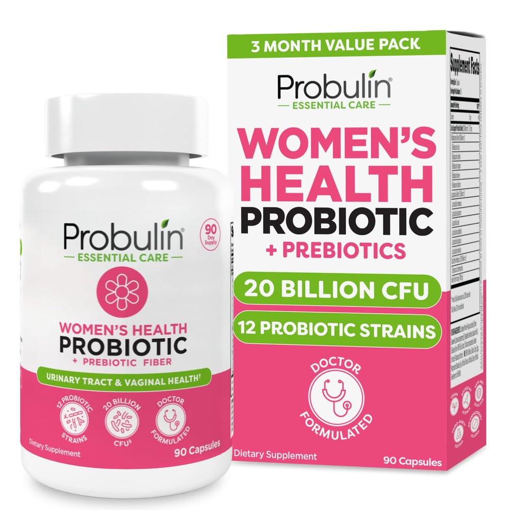Probulin Women's Probiotic bottle front for daily gut balance.