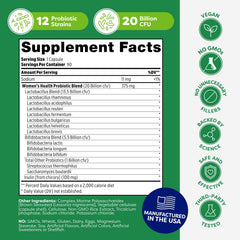 Probulin Women's Probiotic Made in USA badge signaling quality and safety.