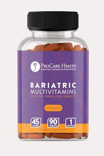 Close-up of ProCare Health bariatric multivitamin pills.
