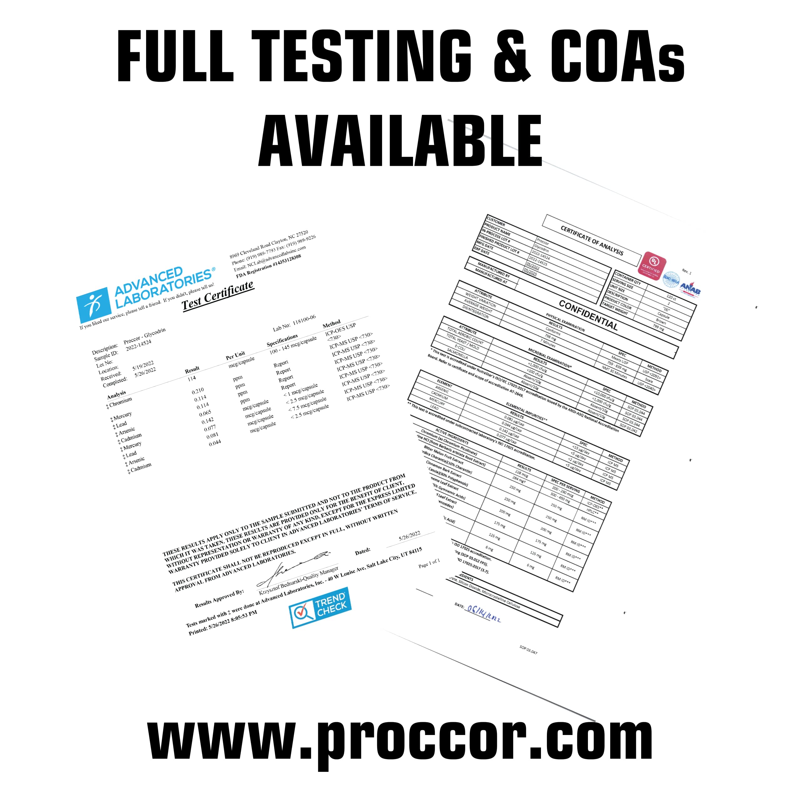 PROCCOR Glycodrin panax ginseng capsules near a training notebook