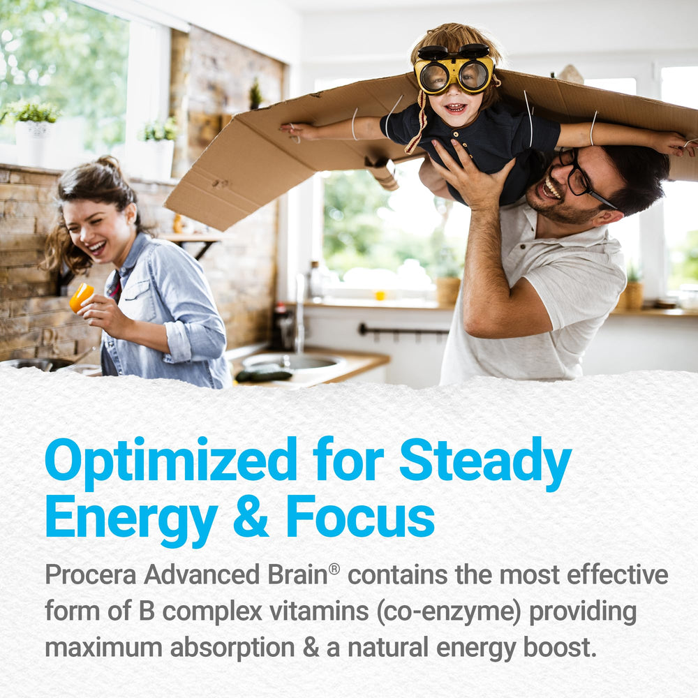 Procera Advanced Brain infographic detailing memory, focus, and clarity benefits