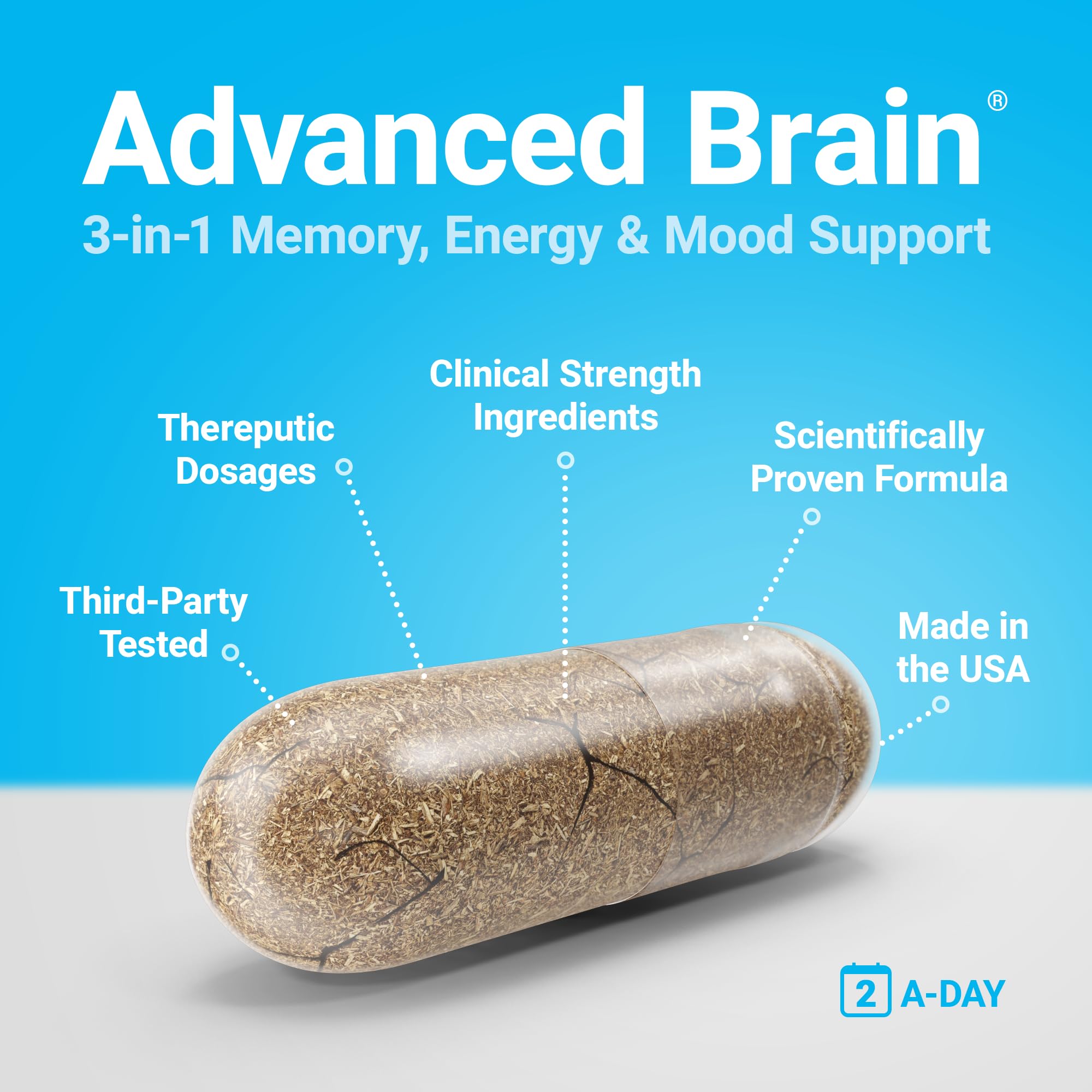 Procera Advanced Brain packaging box shown as premium daily cognitive support