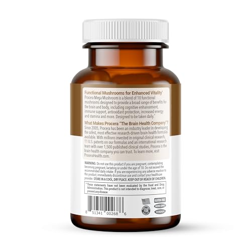 Procera Mega Mushroom capsules ready for daily energy and focus.