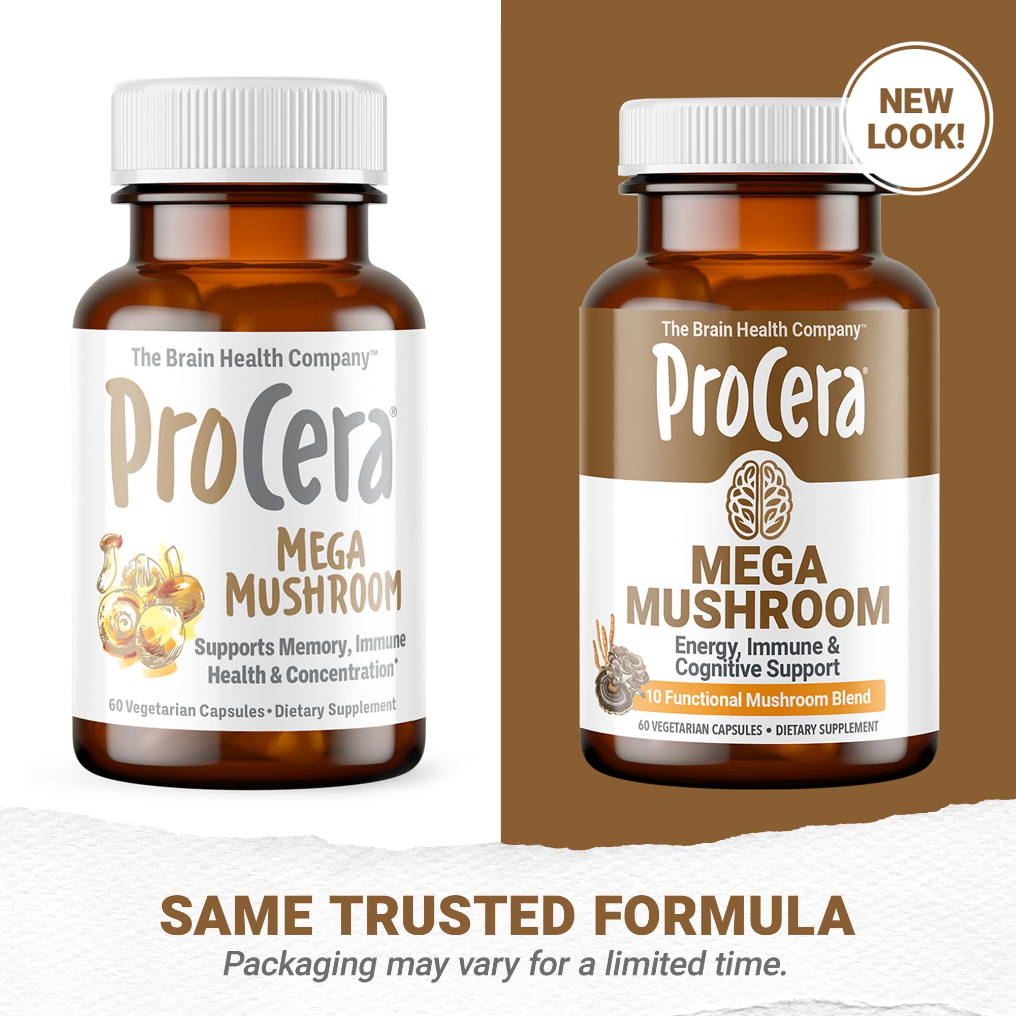 Procera Mega Mushroom packaging box displayed for product presentation.