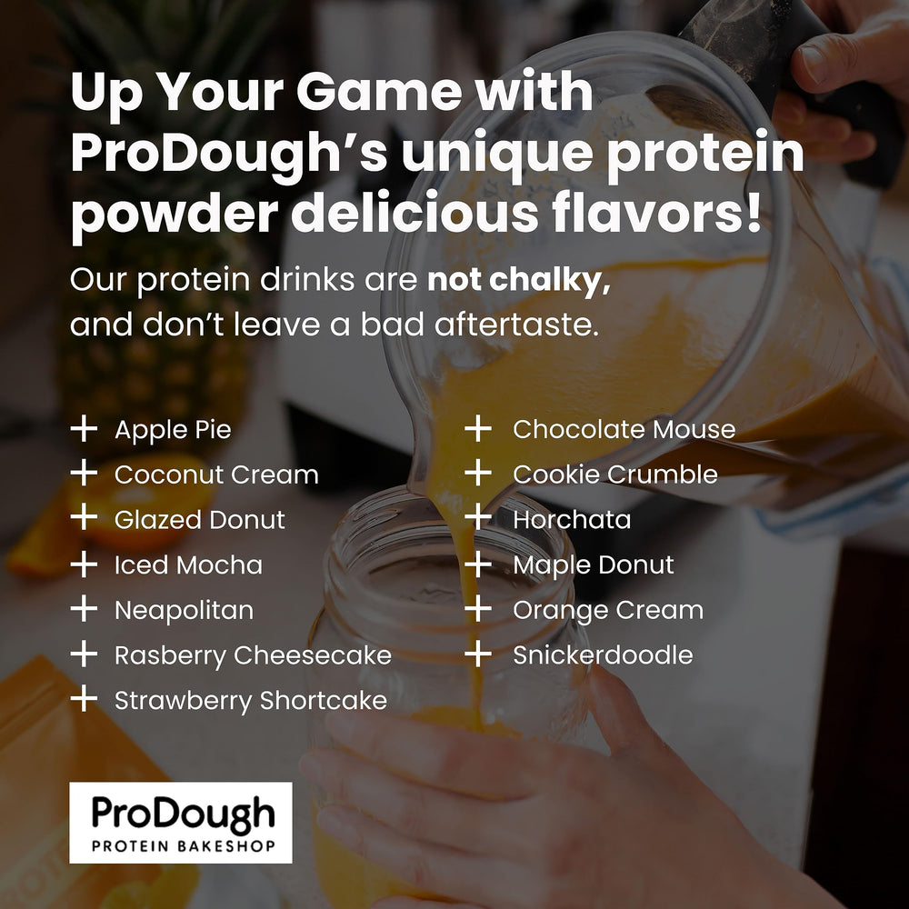 ProDough bag with 20 servings emphasizes value and ongoing use.