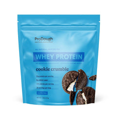 ProDough bag label highlights gourmet whey isolate for premium protein.