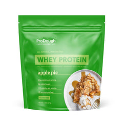ProDough Gourmet Whey Apple Pie bottle pour for quick, tasty shakes.