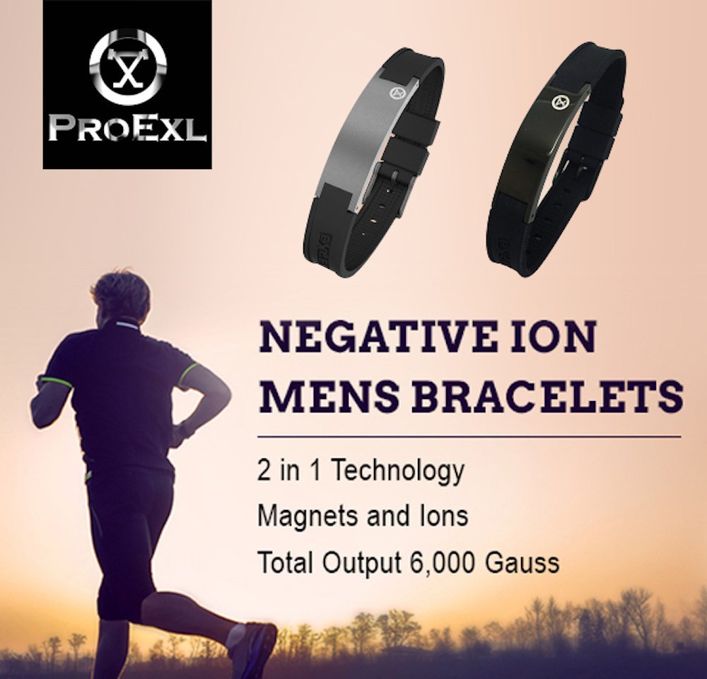 PROEXL Sports Golf Magnetic Bracelet strap detail on black silicone for flexible comfort