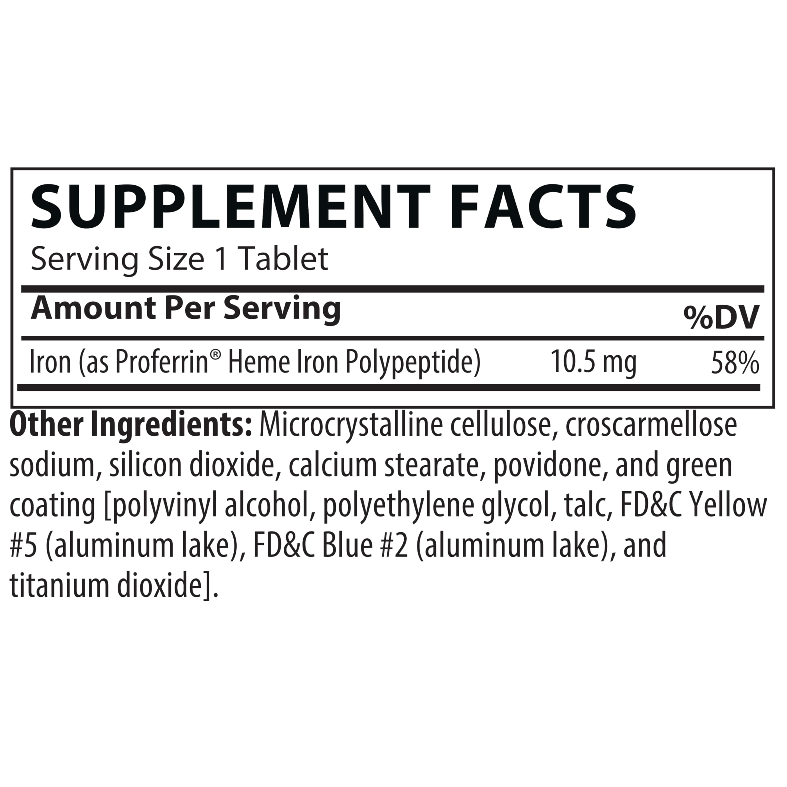 Proferrin ES tablets closeup showing compact form for everyday use.