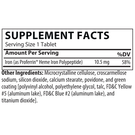 Proferrin ES tablets closeup showing compact form for everyday use.