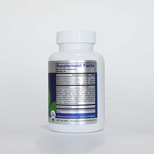 Professional Botanicals Adrenal Complex ingredients with Ashwagandha and Rhodiola for balance