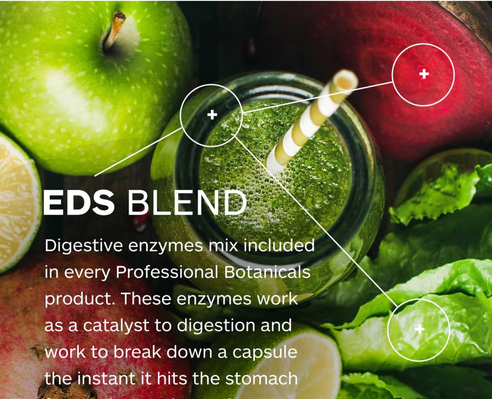 Professional Botanicals herbal adaptogens capsules on white background for stress resilience.