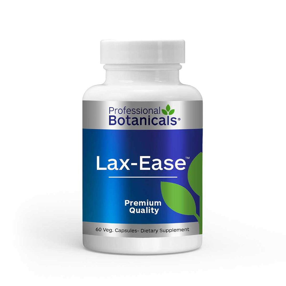 Professional Botanicals Lax Ease bottle with label displaying gentle digestion blend.