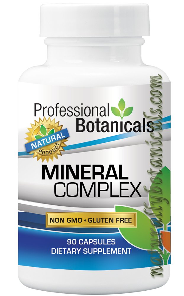 Professional Botanicals Mineral Complex bottle front showing capsules for daily mineral support