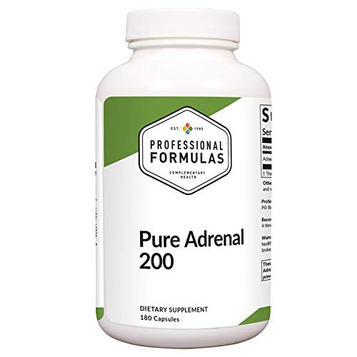 Close-up of the Pure Adrenal 200 label highlighting adrenal concentrate and 180c potency.