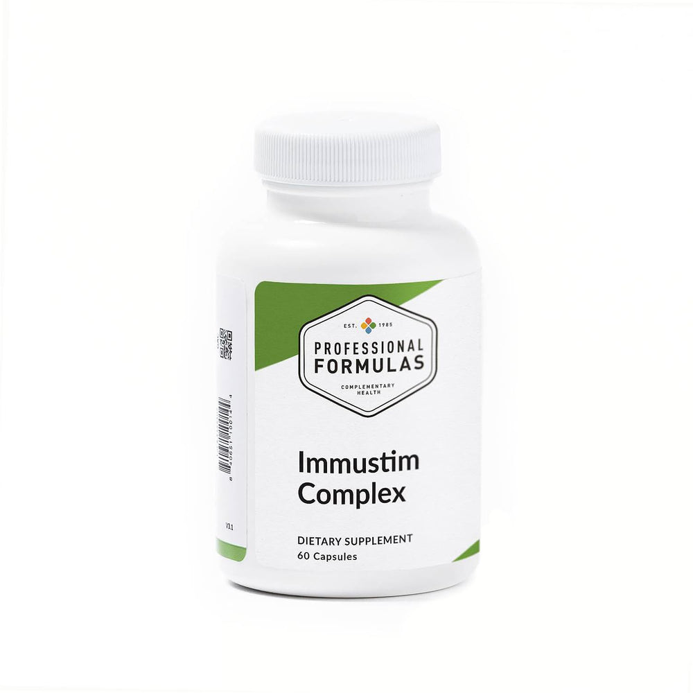 Professional Complementary Health Formulas Immustim Complex bottle supports ongoing immune readiness.