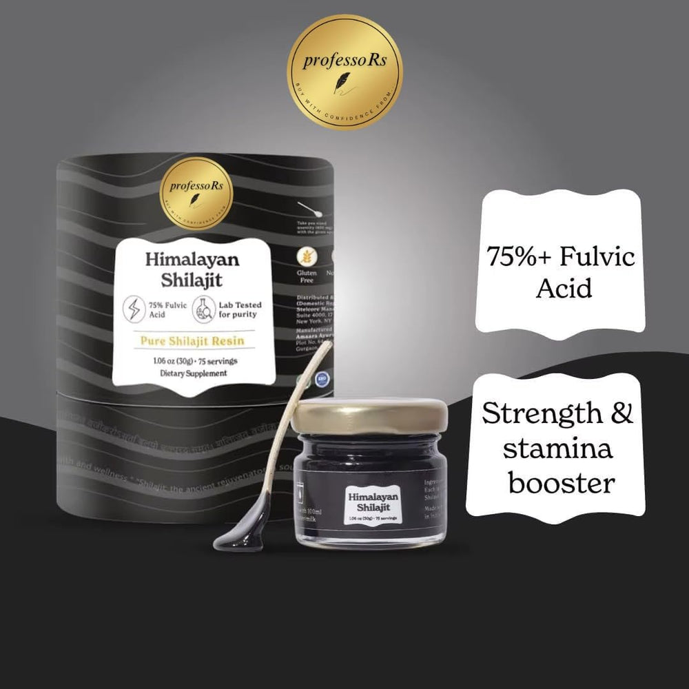 Professor's Himalayan Shilajit resin blended into a smoothie