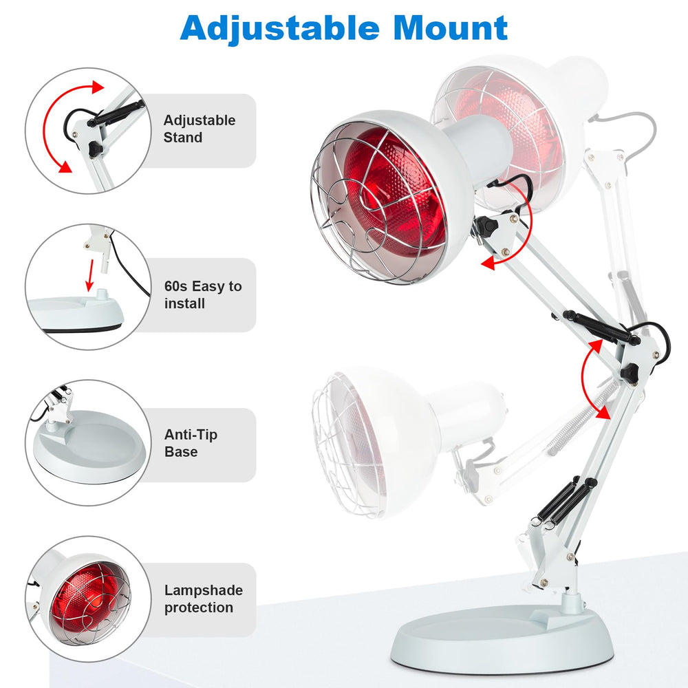 Profey red light therapy lamp packaging shows easy home setup.