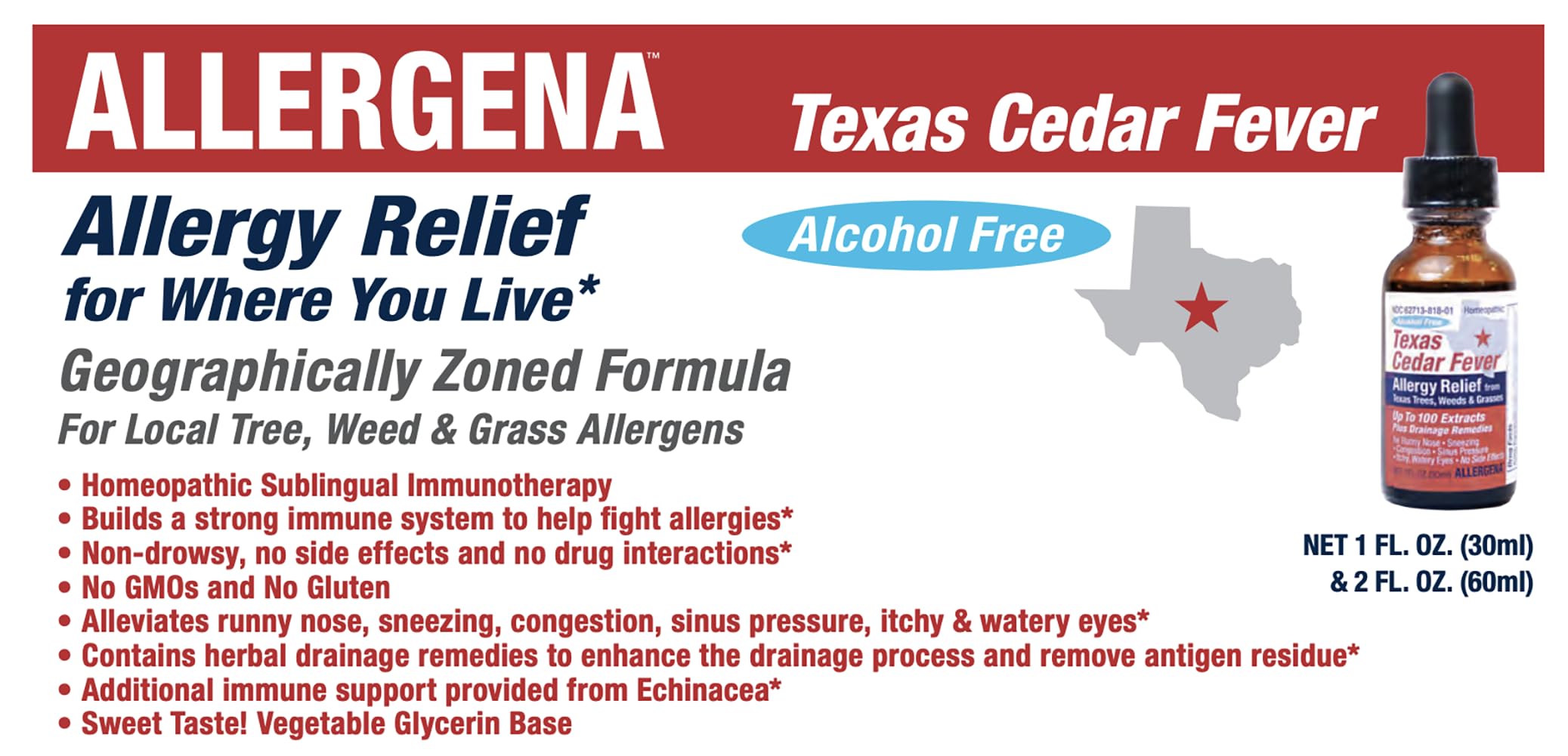 Adult formula bottle from PROGENA Allergena Texas Cedar Fever