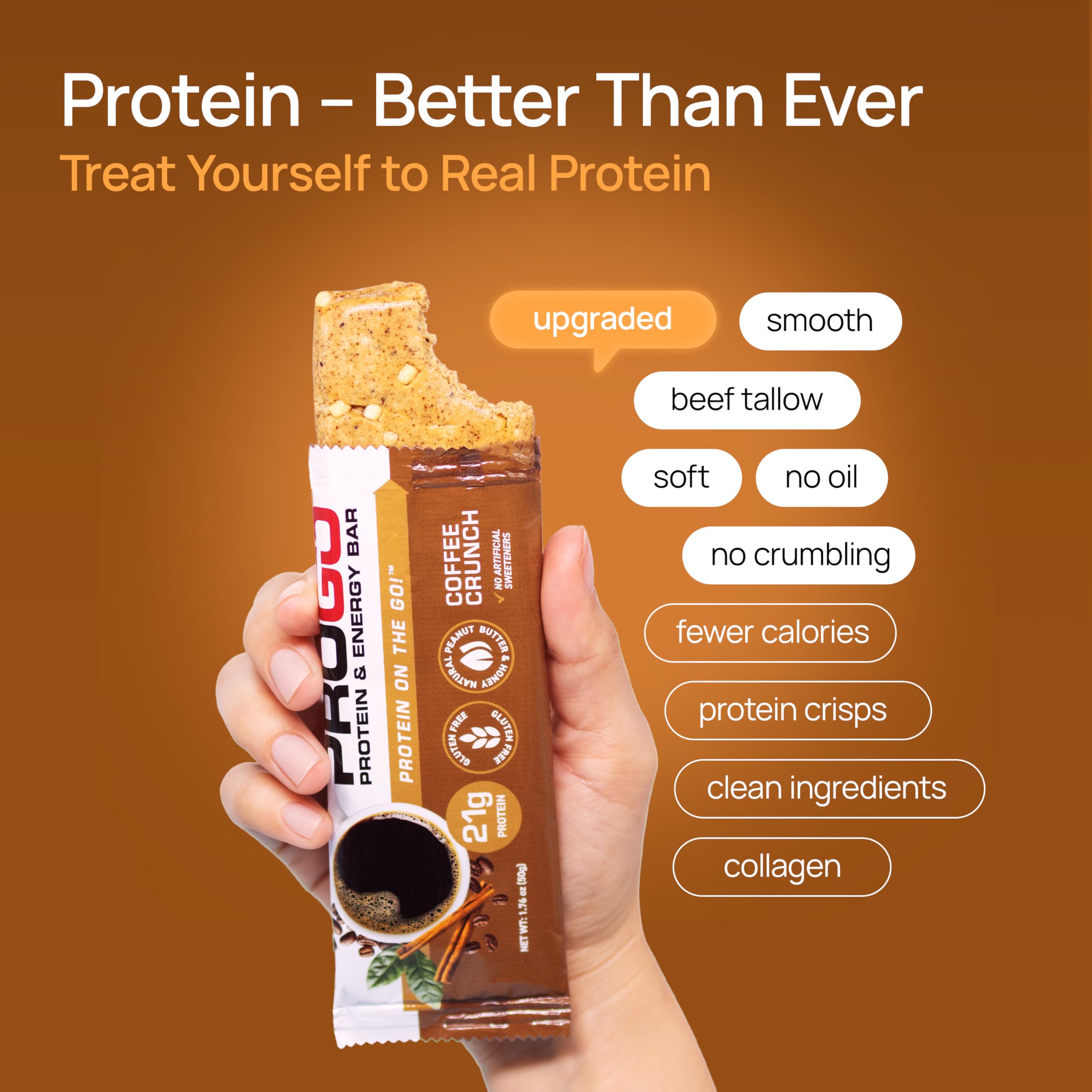 ProGo Collagen-enhanced protein blend label featuring joint-supportive peptides.