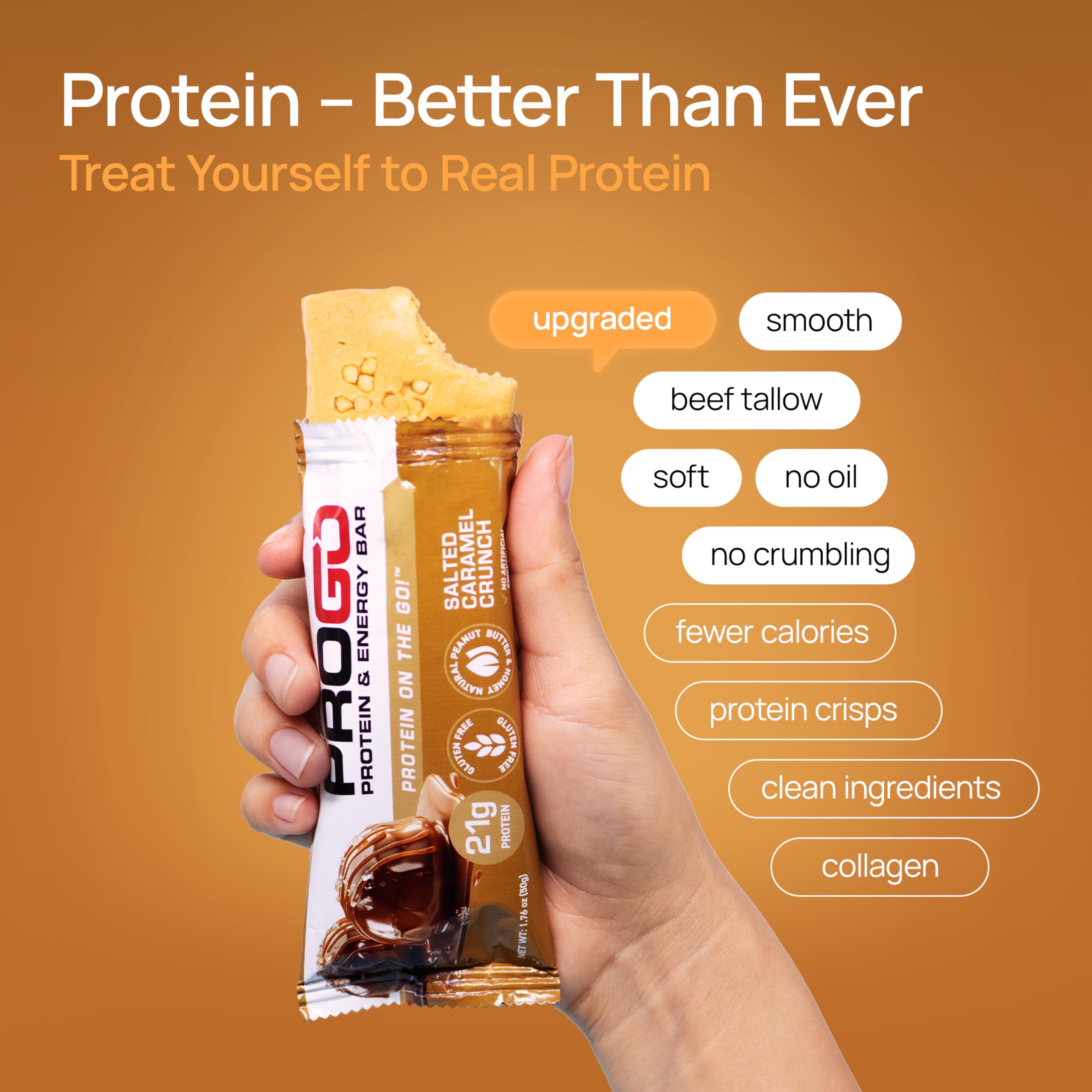 ProGo peanut butter swirl close-up emphasizes real ingredients and flavor