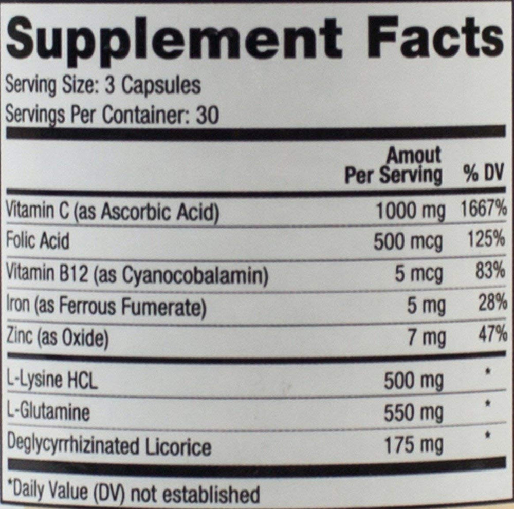 Progressive Health Monoplex L-lysine pill in focus