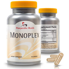 Progressive Health Monoplex bottle on countertop for daily use and at-home relief