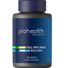 ProHealth Bacopa 1000mg bottle promotes calm focus during daytime tasks.