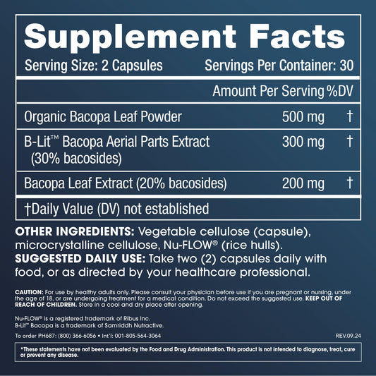 ProHealth Bacopa capsules pack supports steady mood and mental clarity.