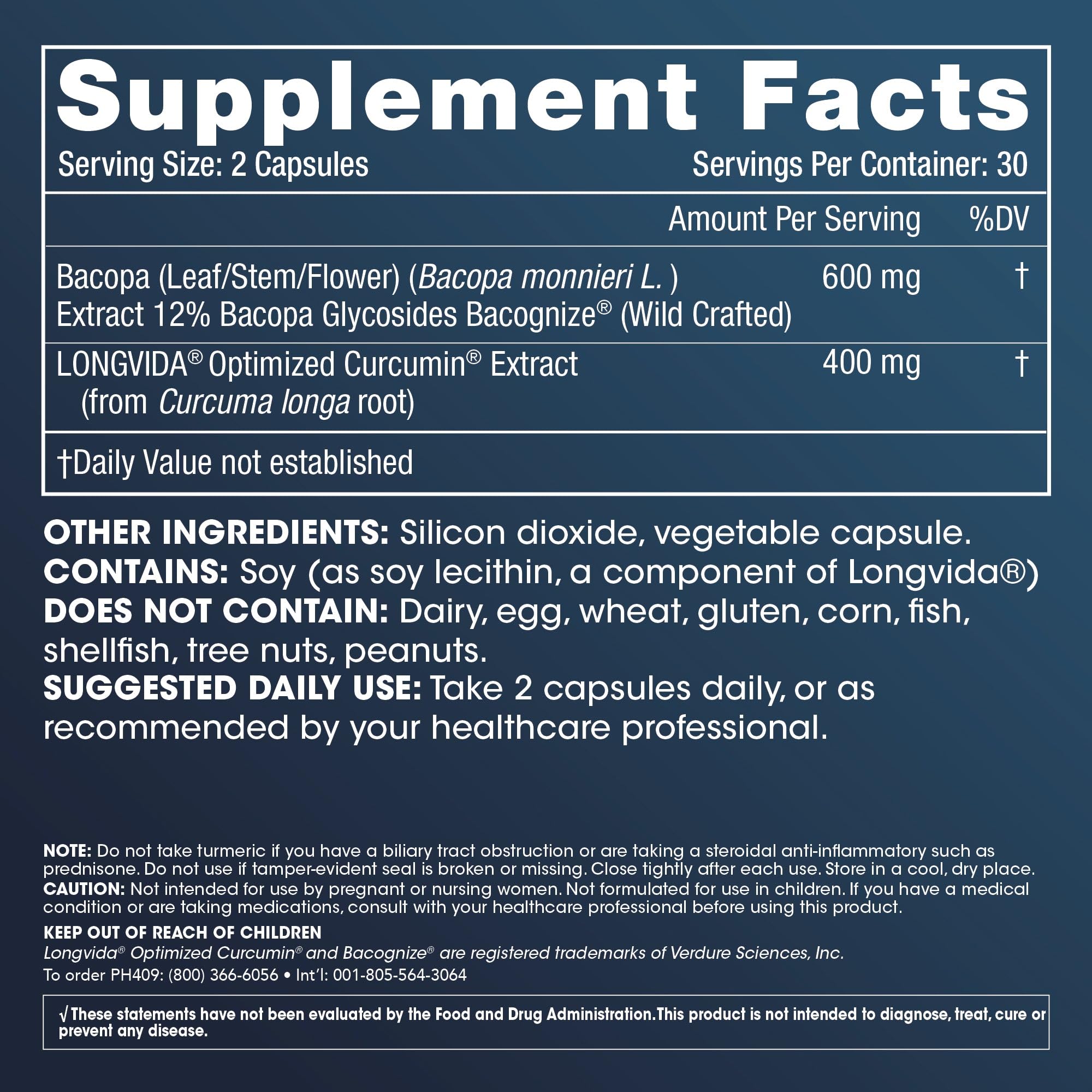 ProHealth Brain & Focus capsules with BaCognize Bacopa Monnieri shown for convenient daily wellness