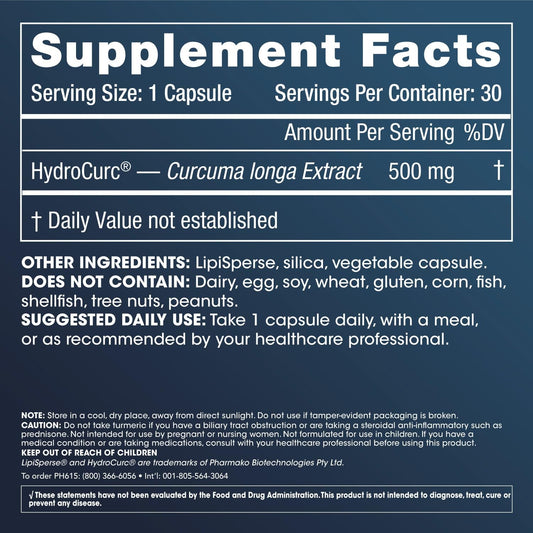 HydroCurc capsules close-up highlighting cold-water dispersible formula