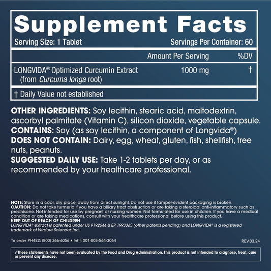 ProHealth Longevity Curcumin Longvida tablets close-up for everyday flexibility