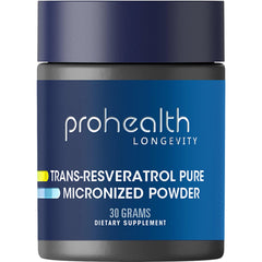 ProHealth Longevity Trans-Resveratrol bottle on a store shelf signaling science-backed longevity.