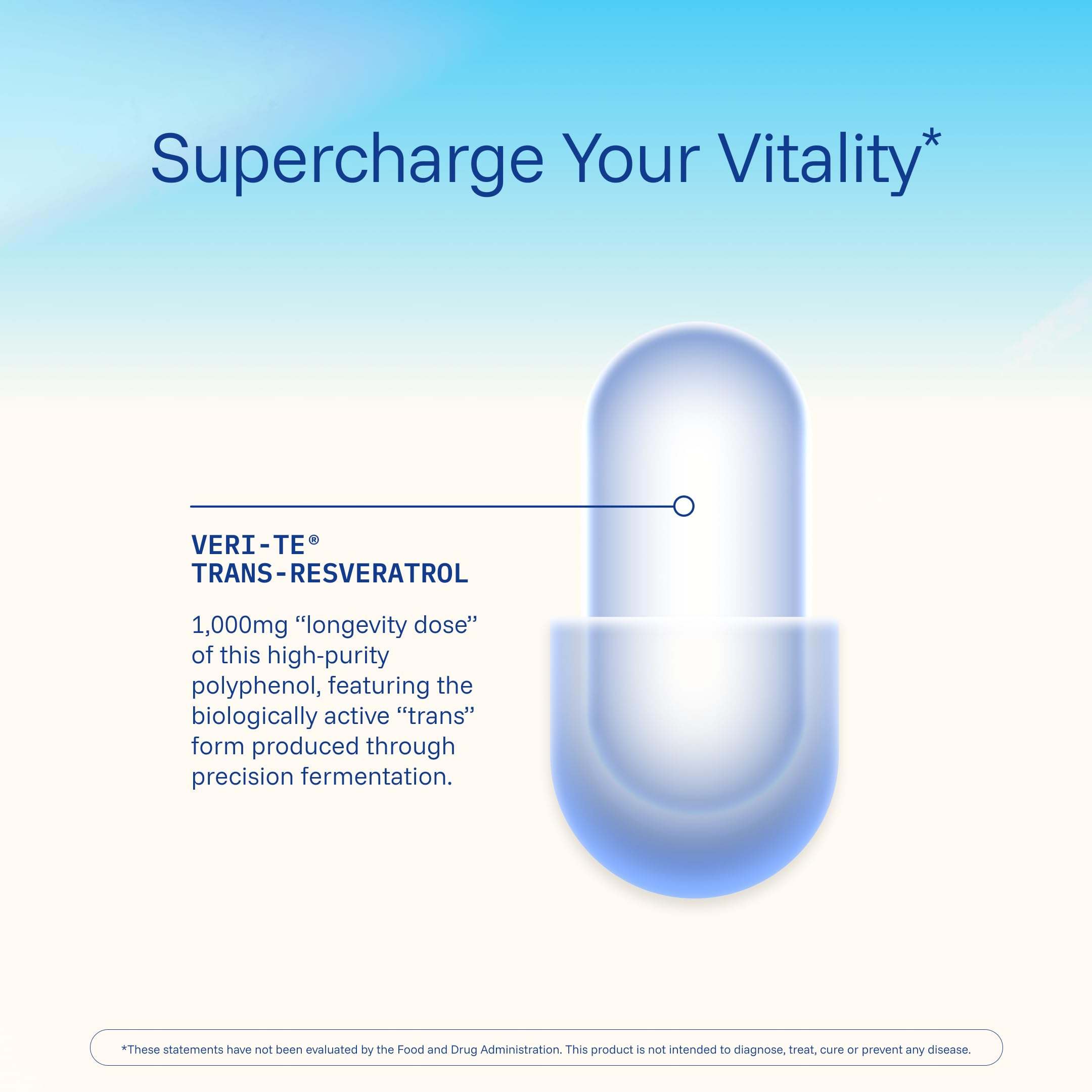 ProHealth Longevity Trans-Resveratrol powder scoop highlighting 1000 mg per serving.