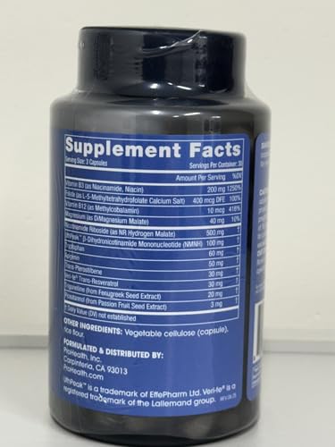 ProHealth NAD Triple Boost ingredients chart with plant cofactors and NMNH