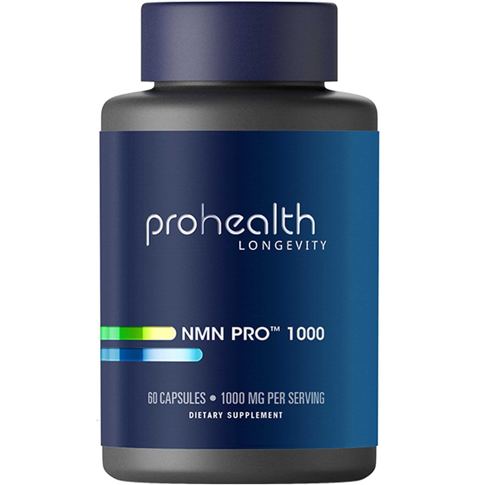 ProHealth NMN Pro 1000 bottle front shows premium NAD+ precursor branding for daily vitality.