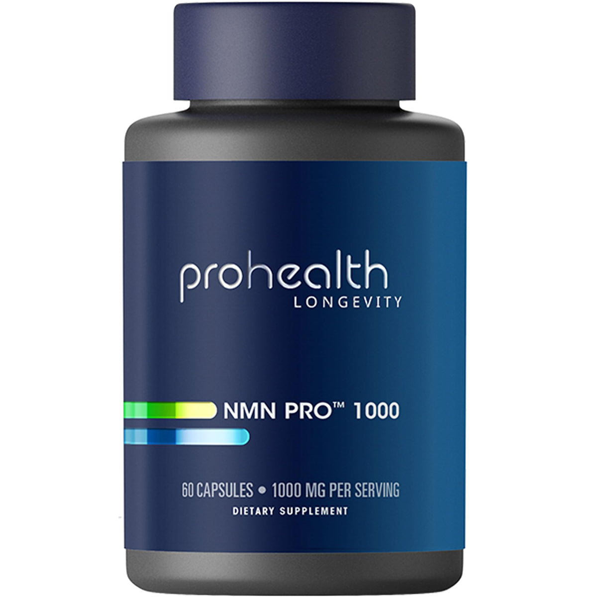 ProHealth NMN Pro 1000 bottle front shows premium NAD+ precursor branding for daily vitality.