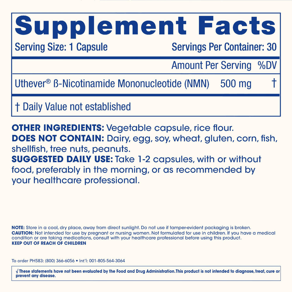 ProHealth NMN Pro 500 plant-based capsules designed for easy swallowing.