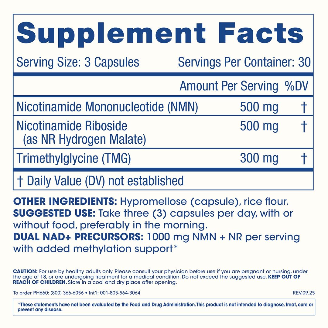 ProHealth NMNR Pro Synergy dosage chart on packaging