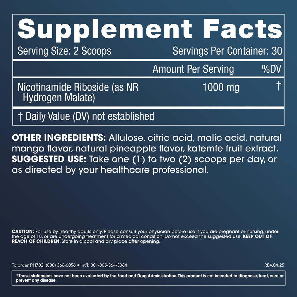 ProHealth NR Pro Powder scoop beside the bottle for quick dissolving mix