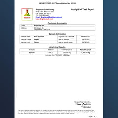 Packaging with quality seals and third party testing information.