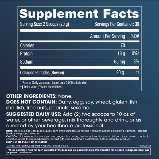 ProHealth Pure Collagen Peptides powder scoop ideal for easy drink mixing.