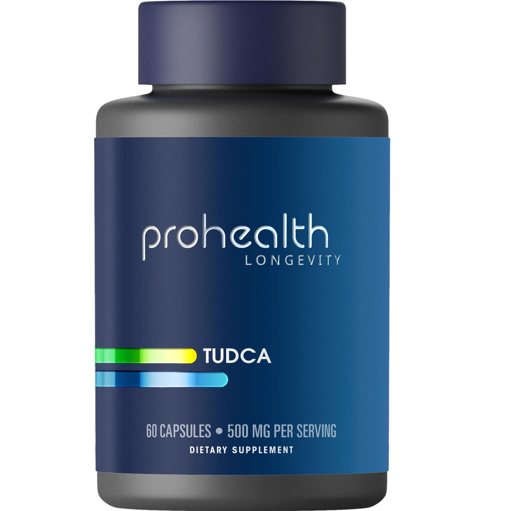 ProHealth Pure TUDCA 60 capsules bottle promotes liver support and detox balance