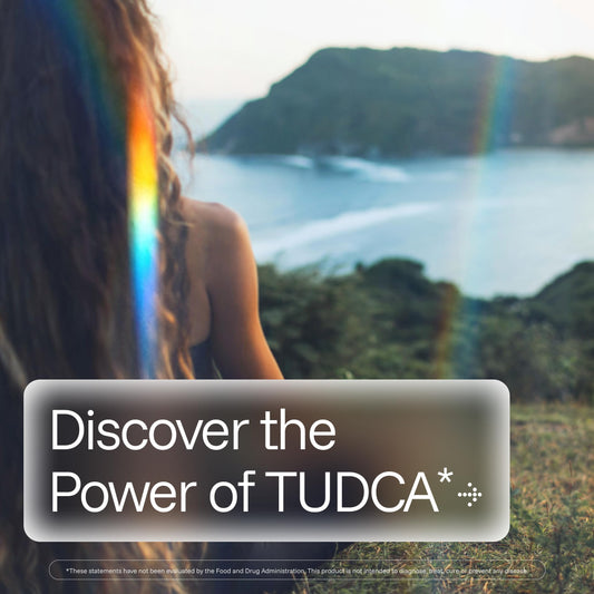 Close-up of ProHealth Pure TUDCA capsules highlighting 500 mg per serving for liver support