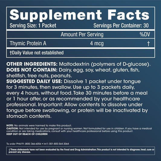 ProHealth ThymusPro 30-packet pack highlighting convenient ongoing use