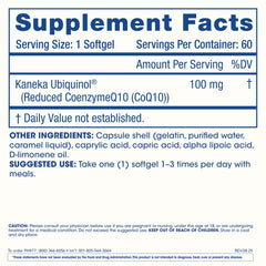 ProHealth Ubiquinol CoQ-10 bottle label highlighting purity and USA-made quality