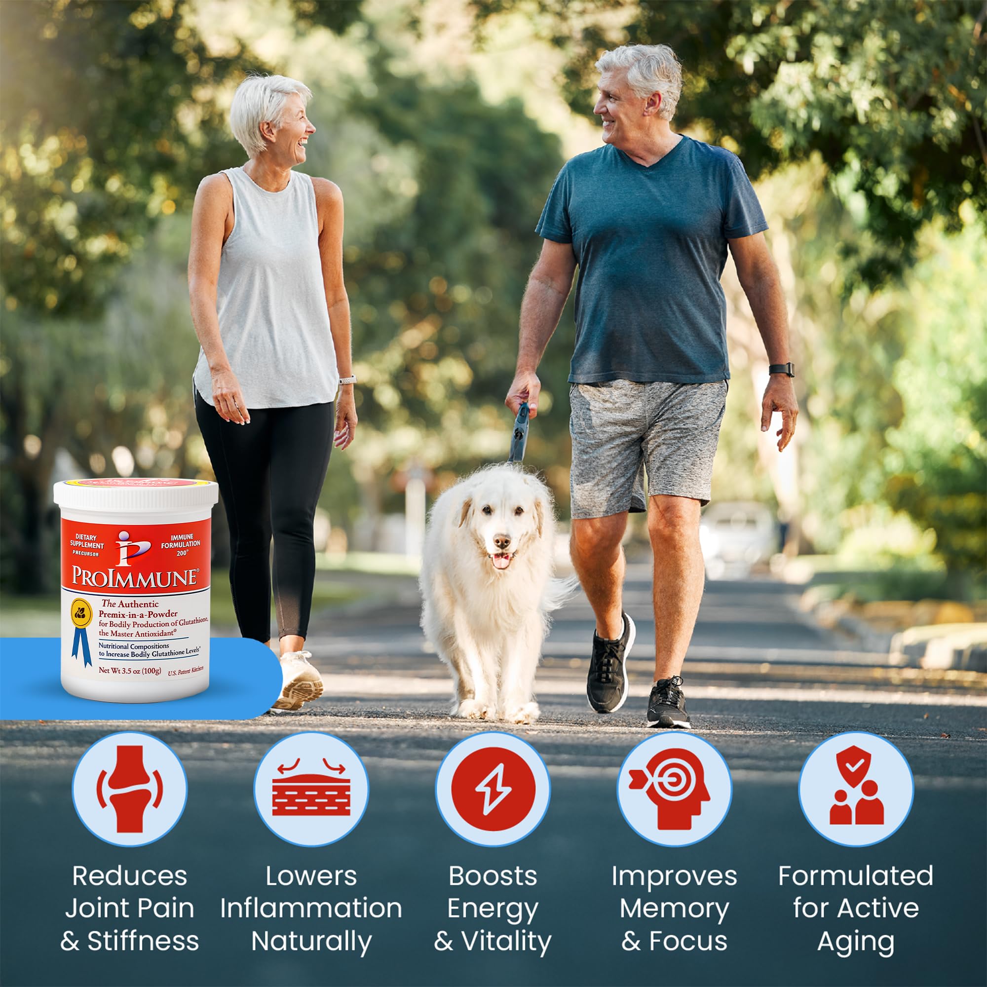 ProImmune Glutathione powder added to a smoothie for an antioxidant boost