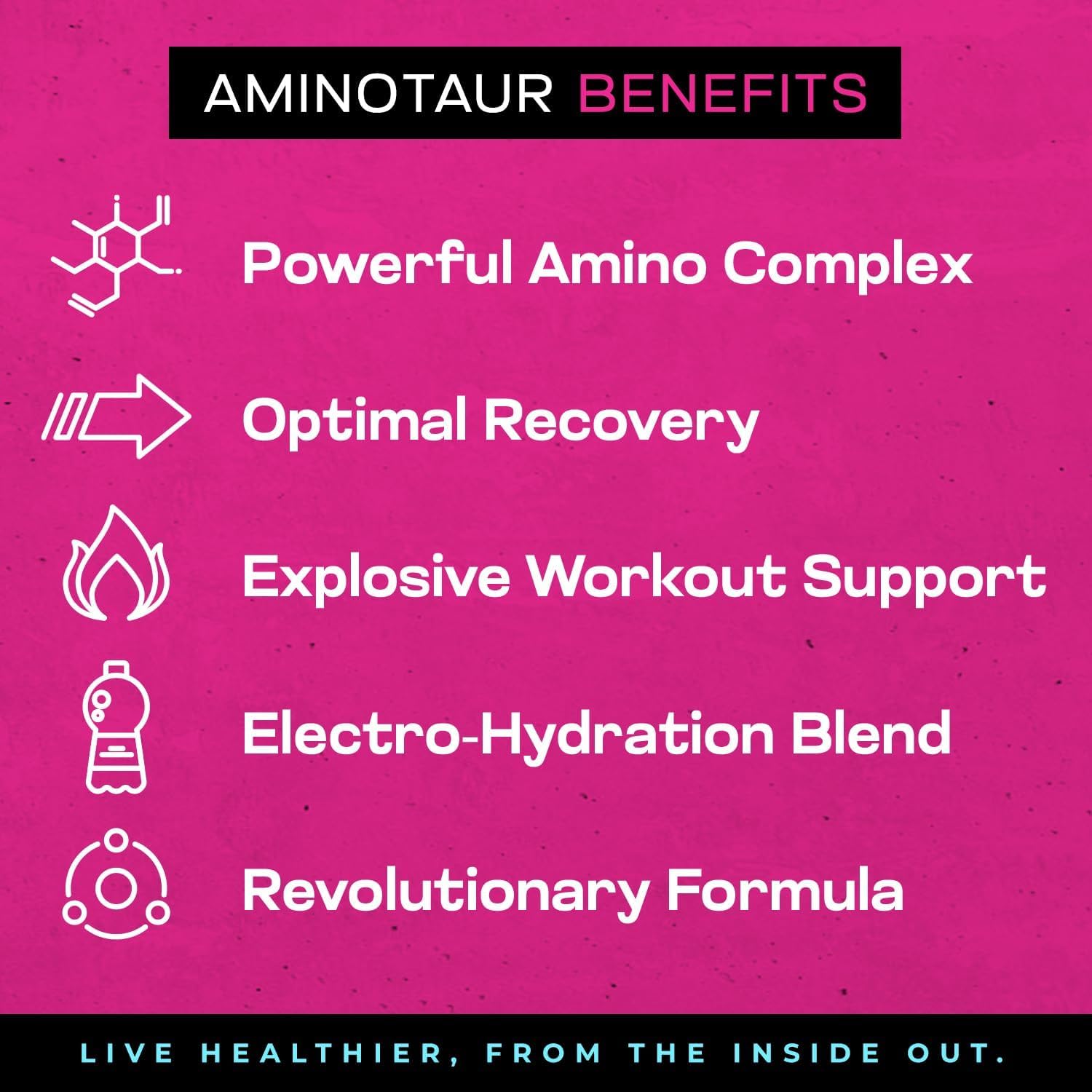 Project AD Aminotaur pre-workout mix in shaker with grape aroma for energy